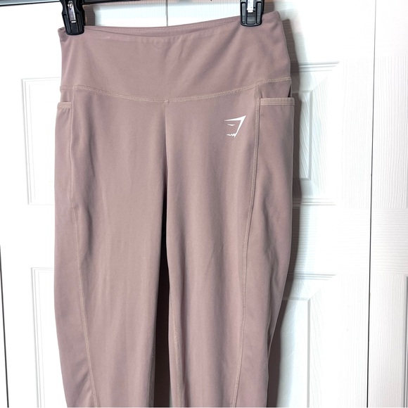 Gymshark  Pants Side Pockets Mauve Tan Size Medium - Picture 3 of 9